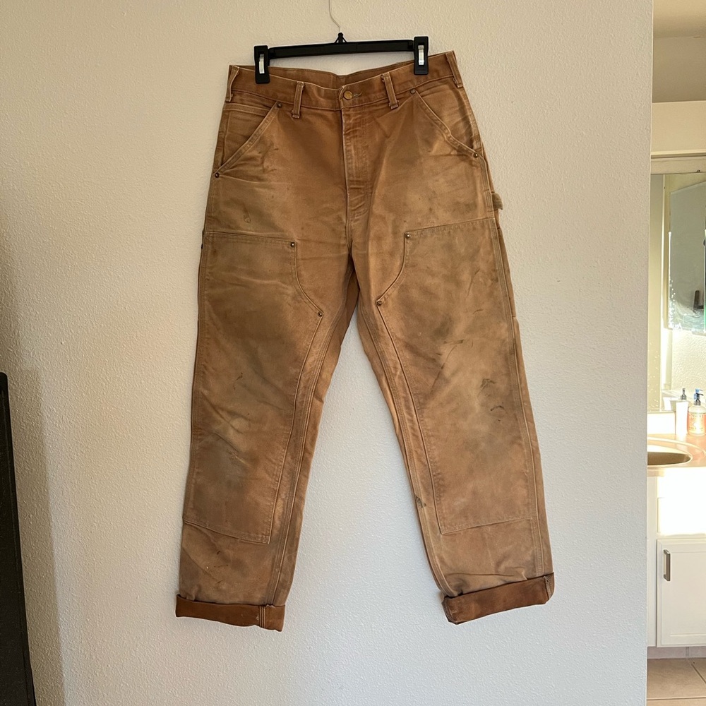 VINTAGE carhartt BROWN double knee work wear